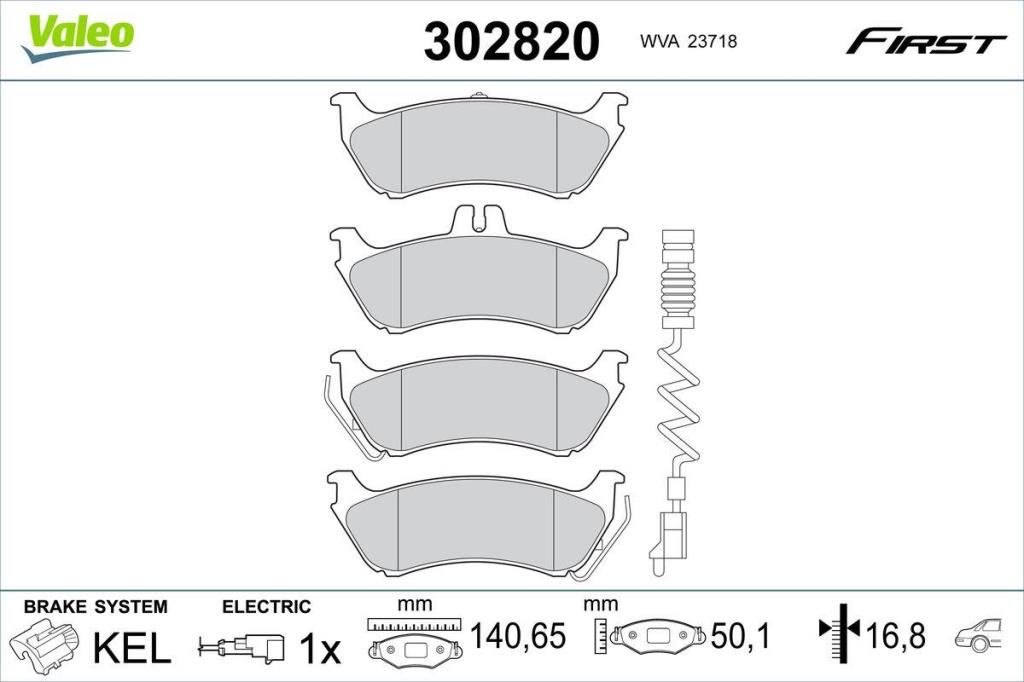 Jogo de 4 pastilhas de travão VALEO ref. 302820
